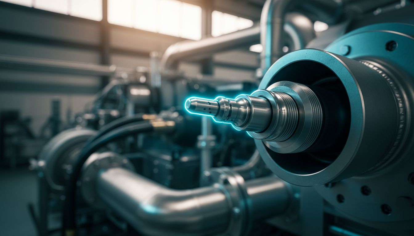Lambda-Sonde im Abgasstrang eines Gasmotors