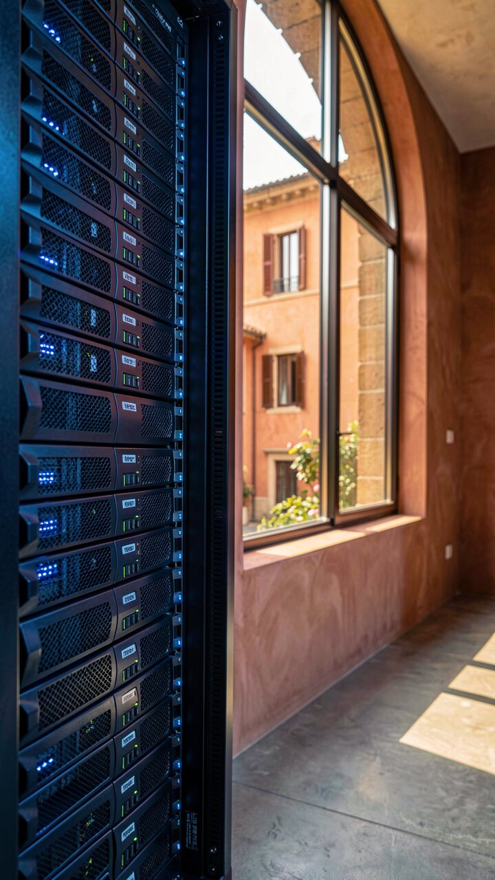 KI-Datencenter Außenansicht – Konzept
