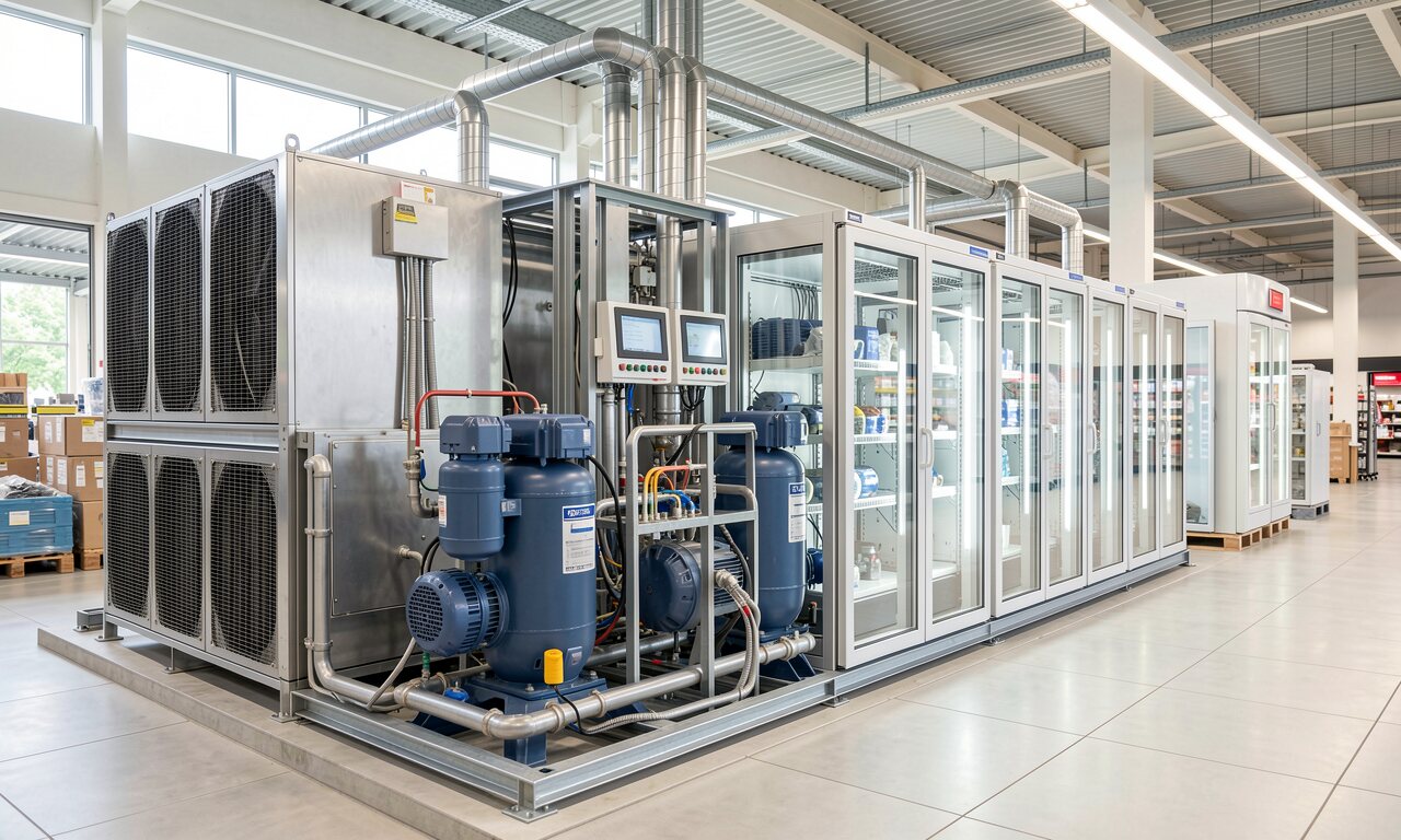 Welche Temperatur haben die Kühlregale im Einkaufscenter?