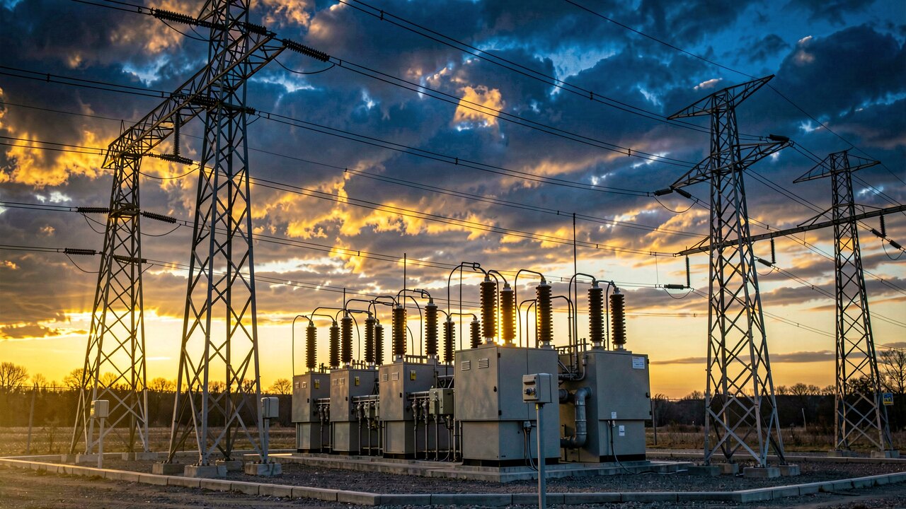 Stromnetz mit Umspannstation — Lastspitzen belasten Netzanschluss und Leistungspreis