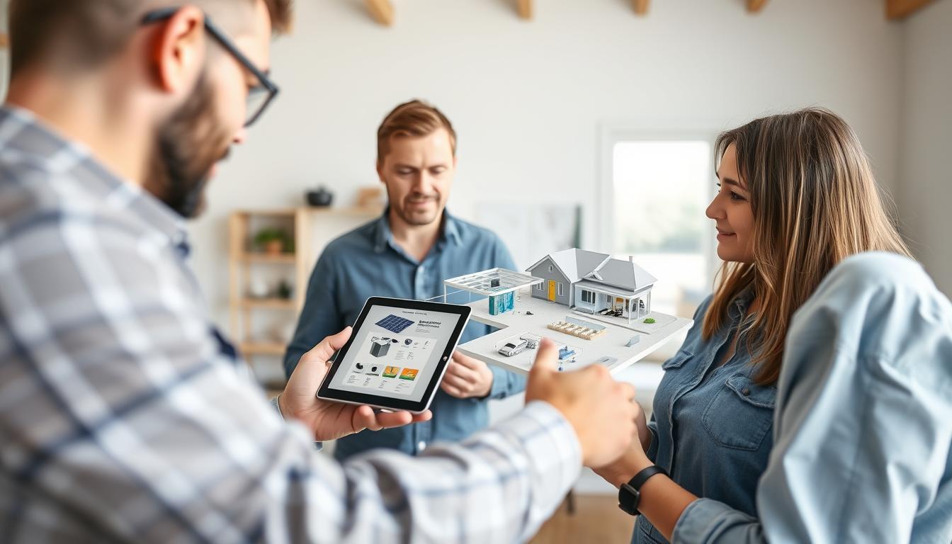 Hauselektriker als Alleskönner berät Kunden zu einem ganzheitlichen Energiekonzept für ihr Smart Home